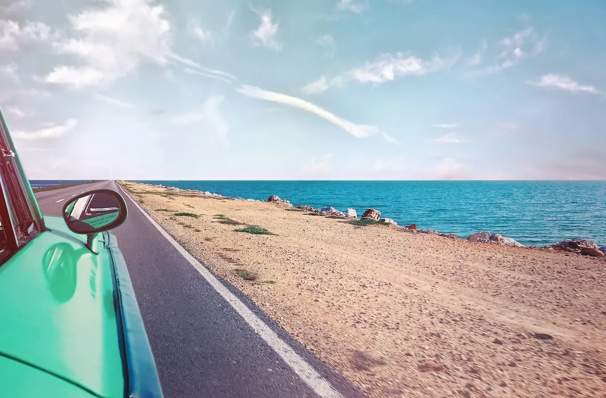 Coastal road beside the beach near Satellite Beach