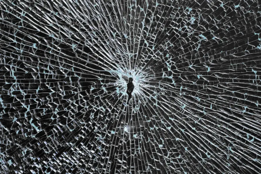 Shattered windshield glass needing replacement in Satellite Beach